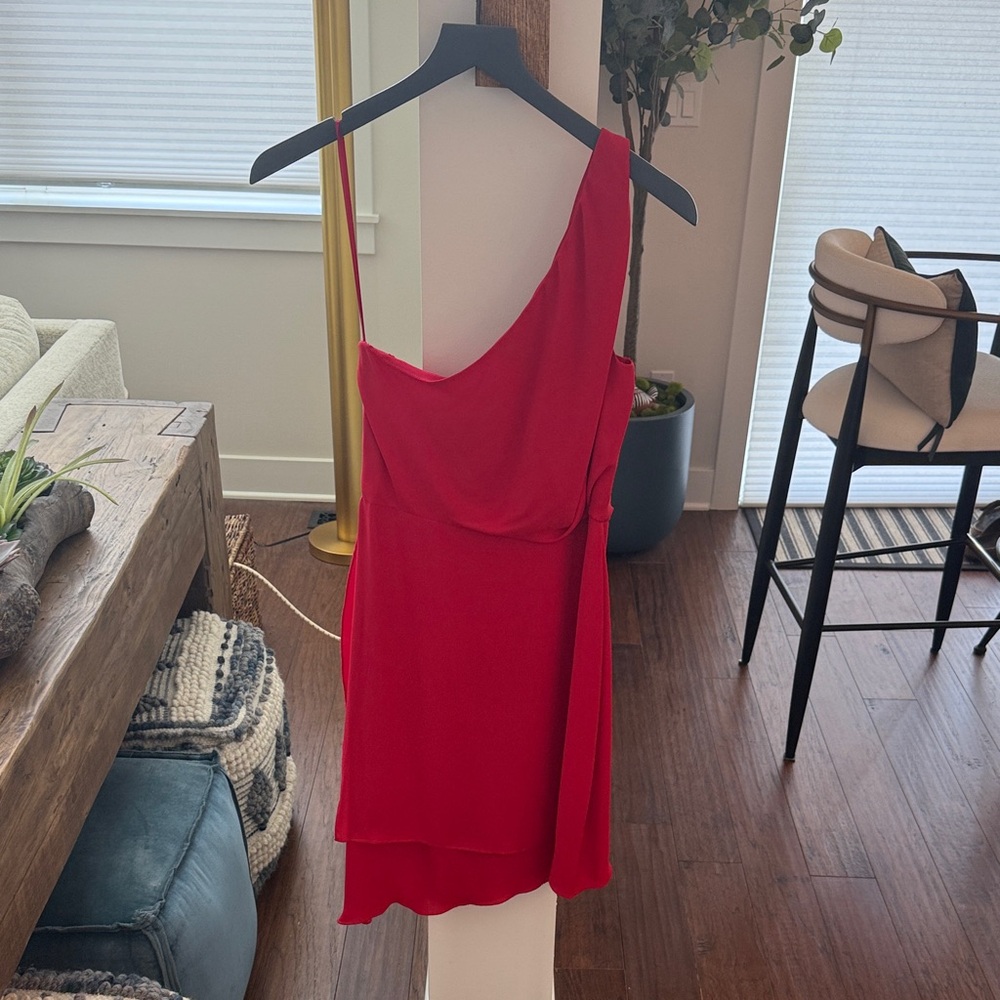 BCBGMaxAzria Red One Shoulder Dress - Picture 3 of 3